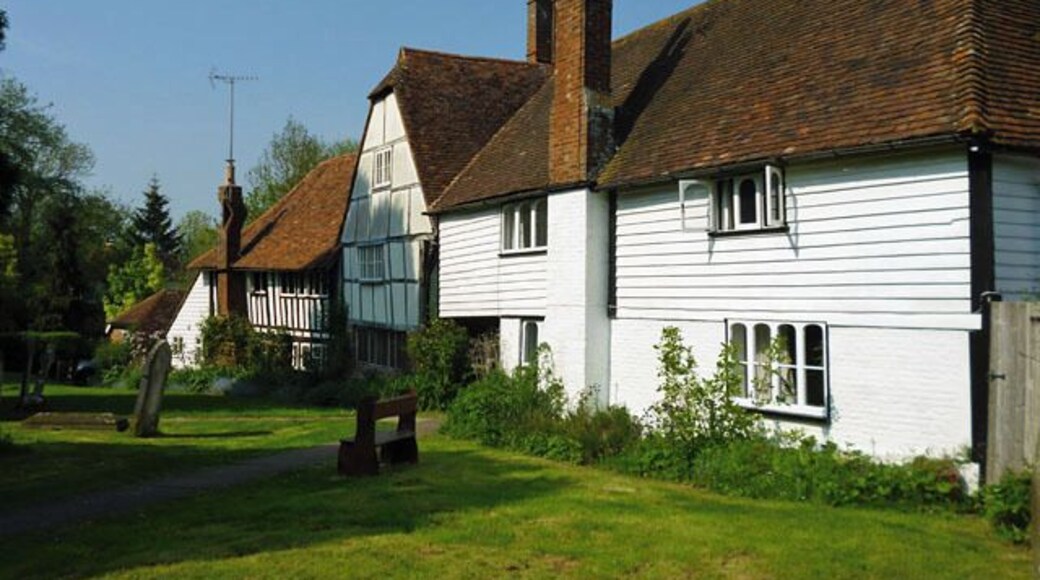 Houses backing onto the churchyard, Smarden, Kent.