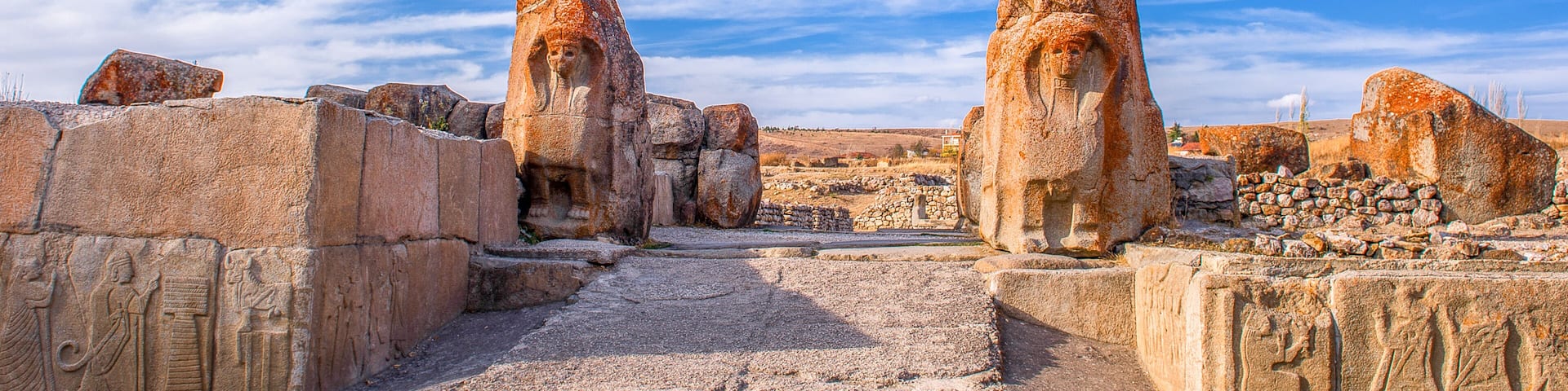 The Lion Gate in the south west of Hattusa at sun rise, also known as Hattusha, is an ancient city located near modern Bogazkale in the Corum Province of Turkey’s Black Sea Region.