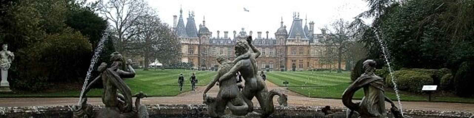 The Fountain, Waddesdon Manor This rather splendid triple fountain and pool forms the centre of a roundabout at the northwestern end of the main drive to the front of Waddesdon Manor, which can be seen behind it. The ludicrously precise (10 digit) grid refs assume that magic.gov OS maps are accurate !