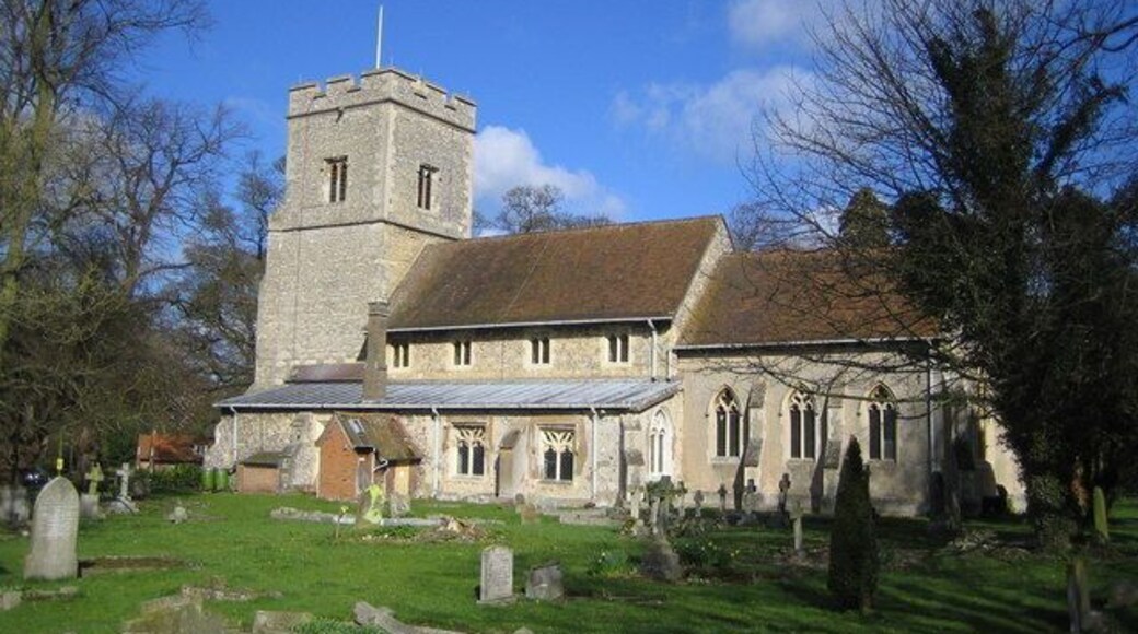 Weston Turville: The Church of St Mary the Virgin. The Church mainly dates from the 13th and 14th centuries, although the tower and roofs are 15th century.