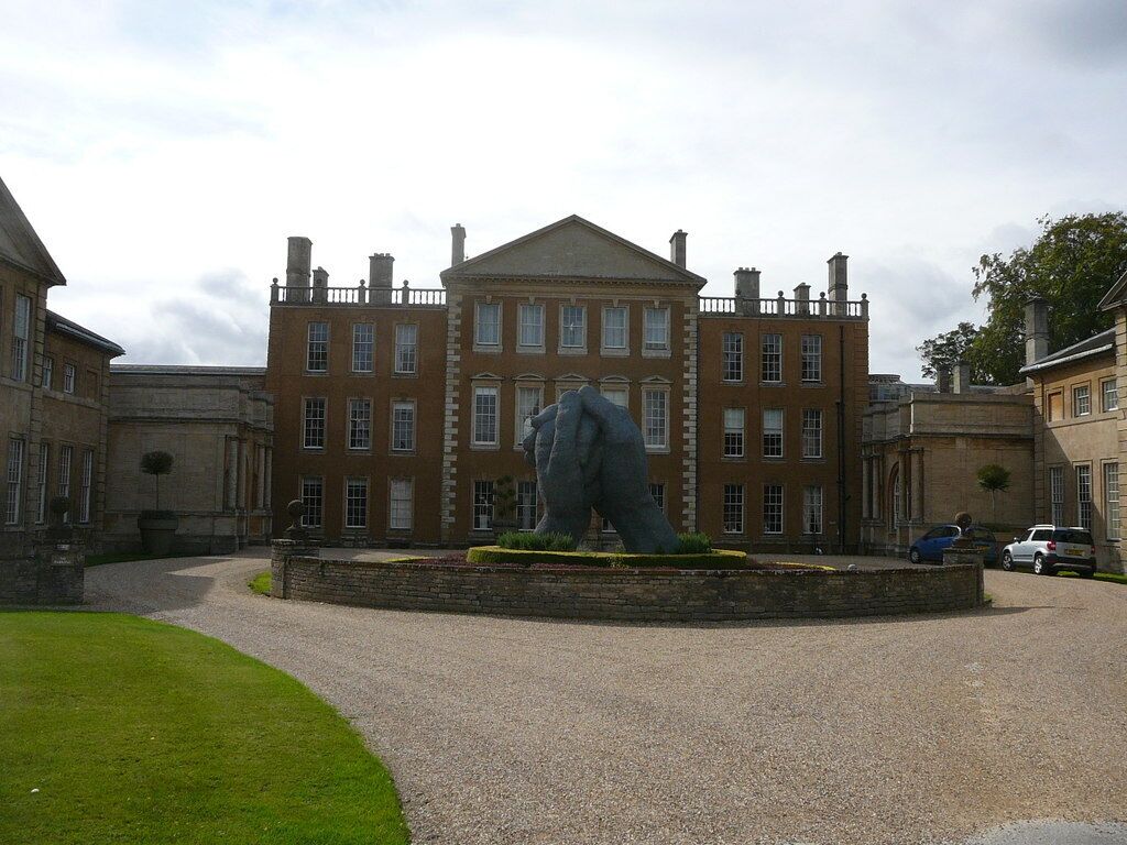 Aynhoe Park House and hand sculpture, Data from Geograph: Description: SP5133 :: Aynhoe Park House and hand sculpture, near to Aynho, Northamptonshire, Great Britain ICBM: 51.993440723169, -1.2532540087535 Location: (about 0 km from) near to Aynho, Northamptonshire, Great Britain.