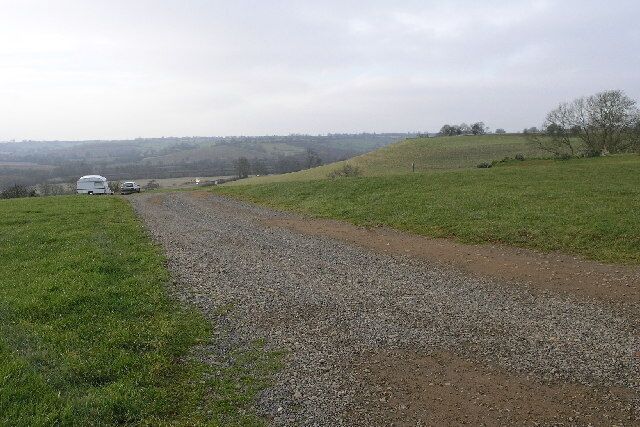 Caravan Site. Fir Tree Farm caravan site perches precariously on the side of this very steep hill.