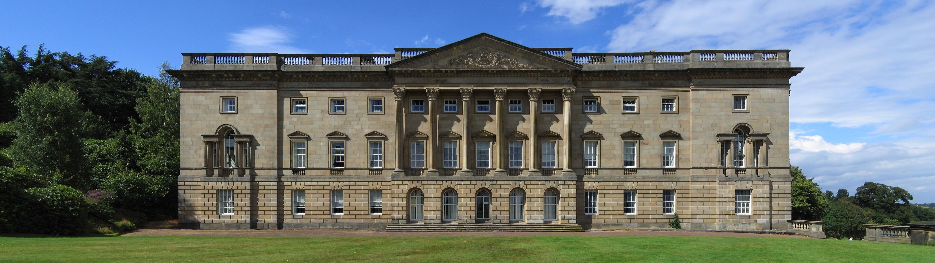 East facade of Wentworth Castle. Panoramic image created from four own photos.
