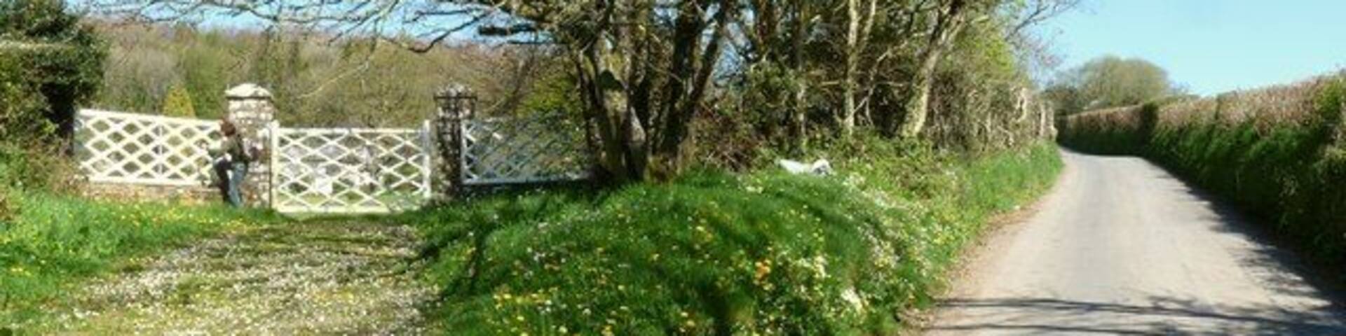 A side entrance to the grounds of East Down House.