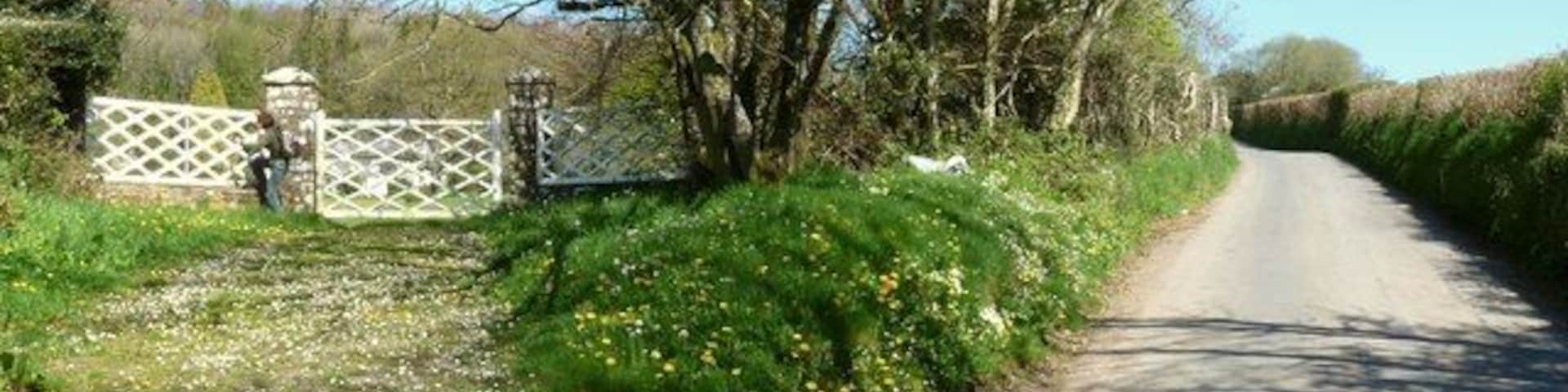 A side entrance to the grounds of East Down House.
