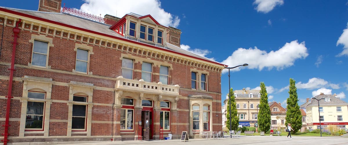 Barnstaple che include piccola città o villaggio e architettura d\'epoca