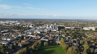 Basingstoke town centre UK high point of view drone aerial view