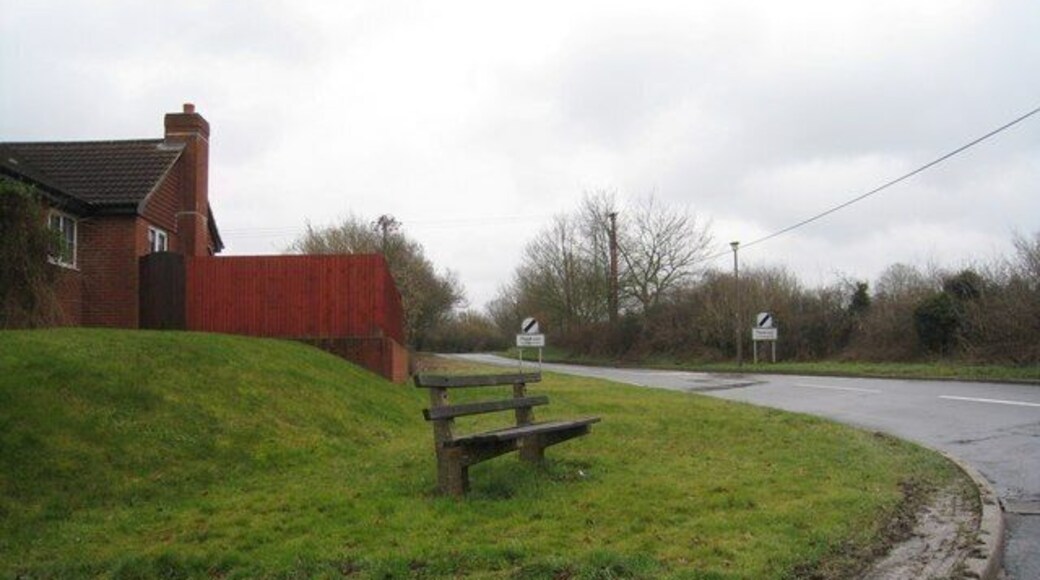 Village bench On the corner of Winchester Street and Sapley Lane.