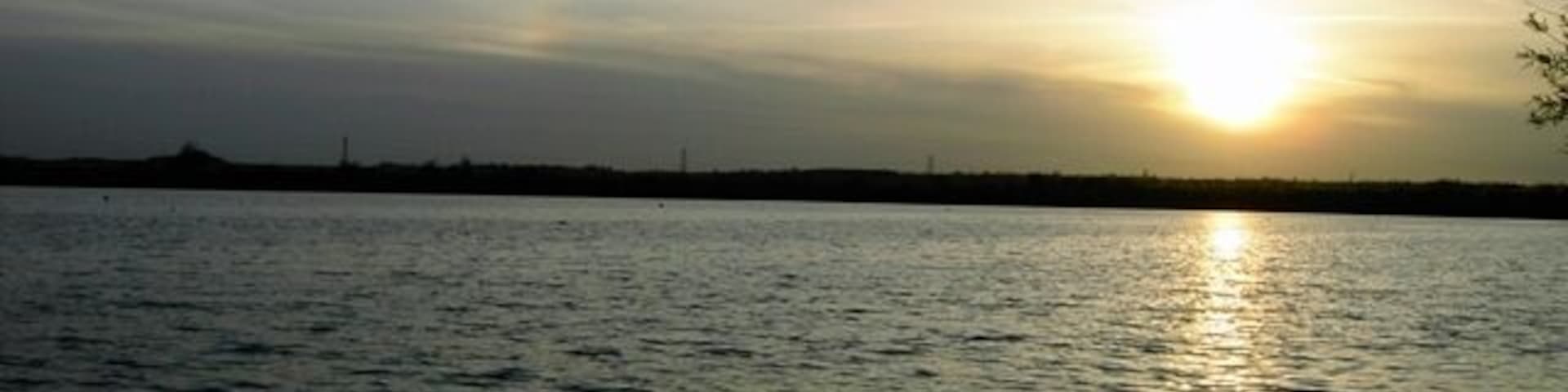 Sun Setting Over The Lake At Marston Vale CP