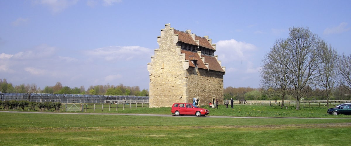 Willington Dovecote, near to Willington, Bedfordshire, Great Britain. This Tudor dovecote was built by Sir John Gostwick in the 16th century. The dovecote contains 1500 nesting boxes for pigeons. The cote is thought to have been built with stone from Newnham Priory.