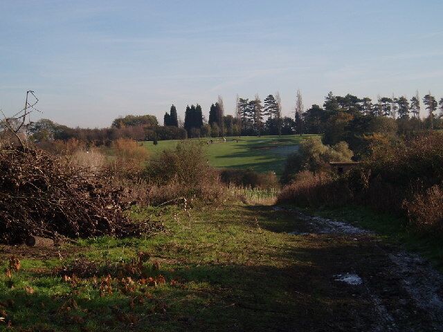 Golf course. Path down the side of Clapham's golf course