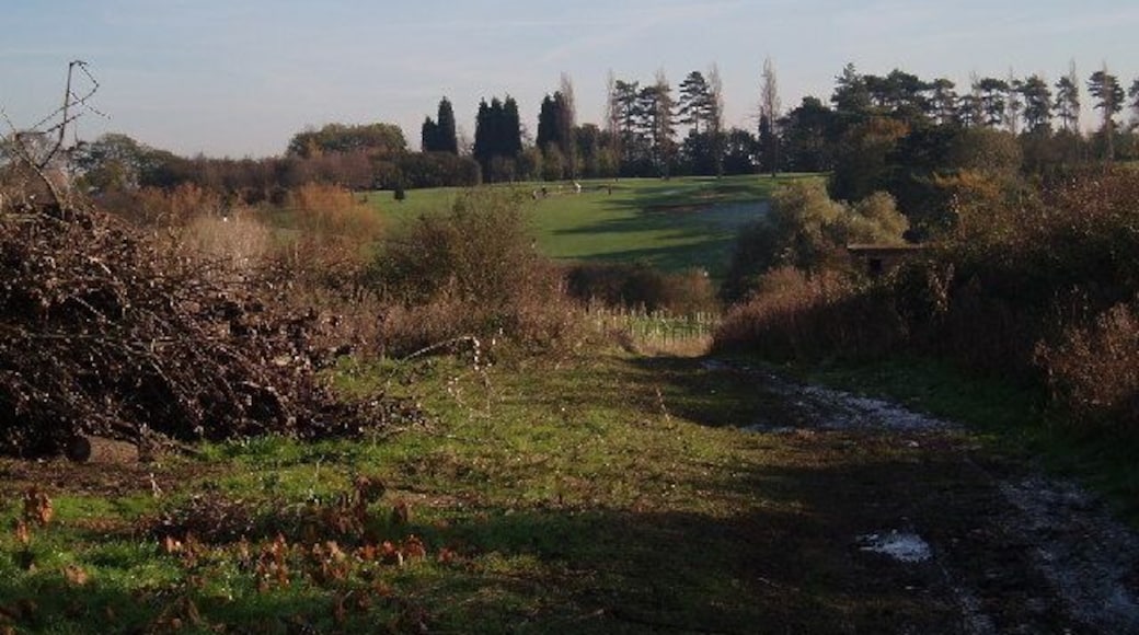 Golf course. Path down the side of Clapham's golf course
