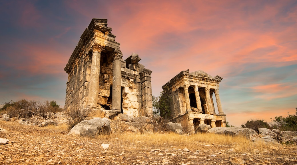 Uzuncaburc (Diocaesarea -Olba)antique city mausoleums. Goddess of fortune. Roman, late first century AD. Ancient cities of Turkey. Silifke district, Mersin