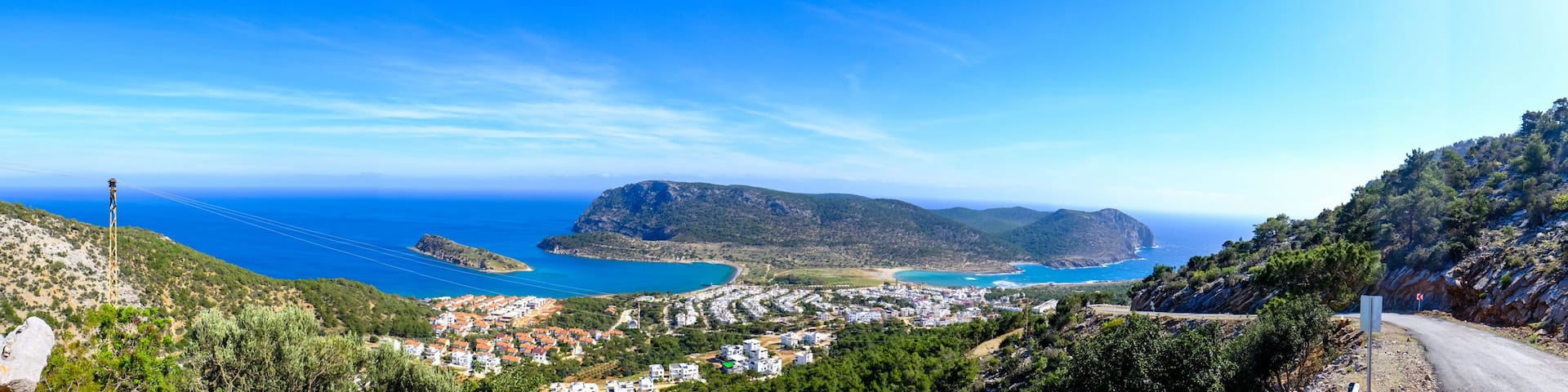 Panoramic shot of Cape Tisan in Mersin, Turkey under a clear blue sky