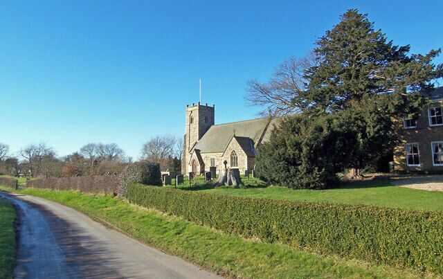 Church Lane, Catwick, East Riding of Yorkshire, England. The building to the right of the picture is The Old Rectory TA1345 : The Old Rectory - Catwick.