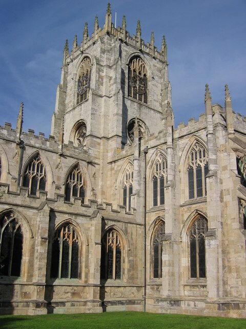 A large Gothic-style cathedral with pointed arches and intricate stonework.