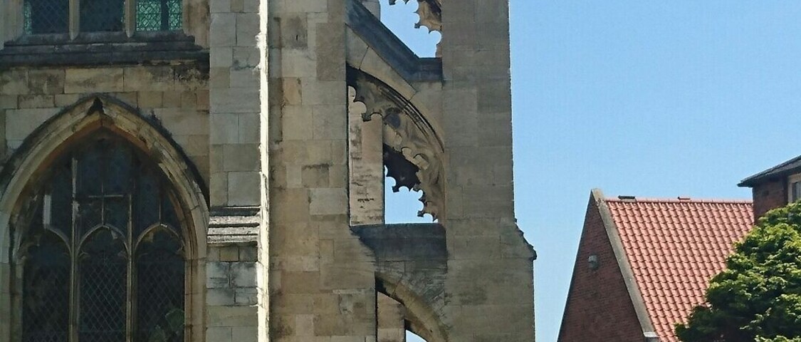 At the opposite side of town St Mary's church is beautifully nestled away amongst the shopping streets.