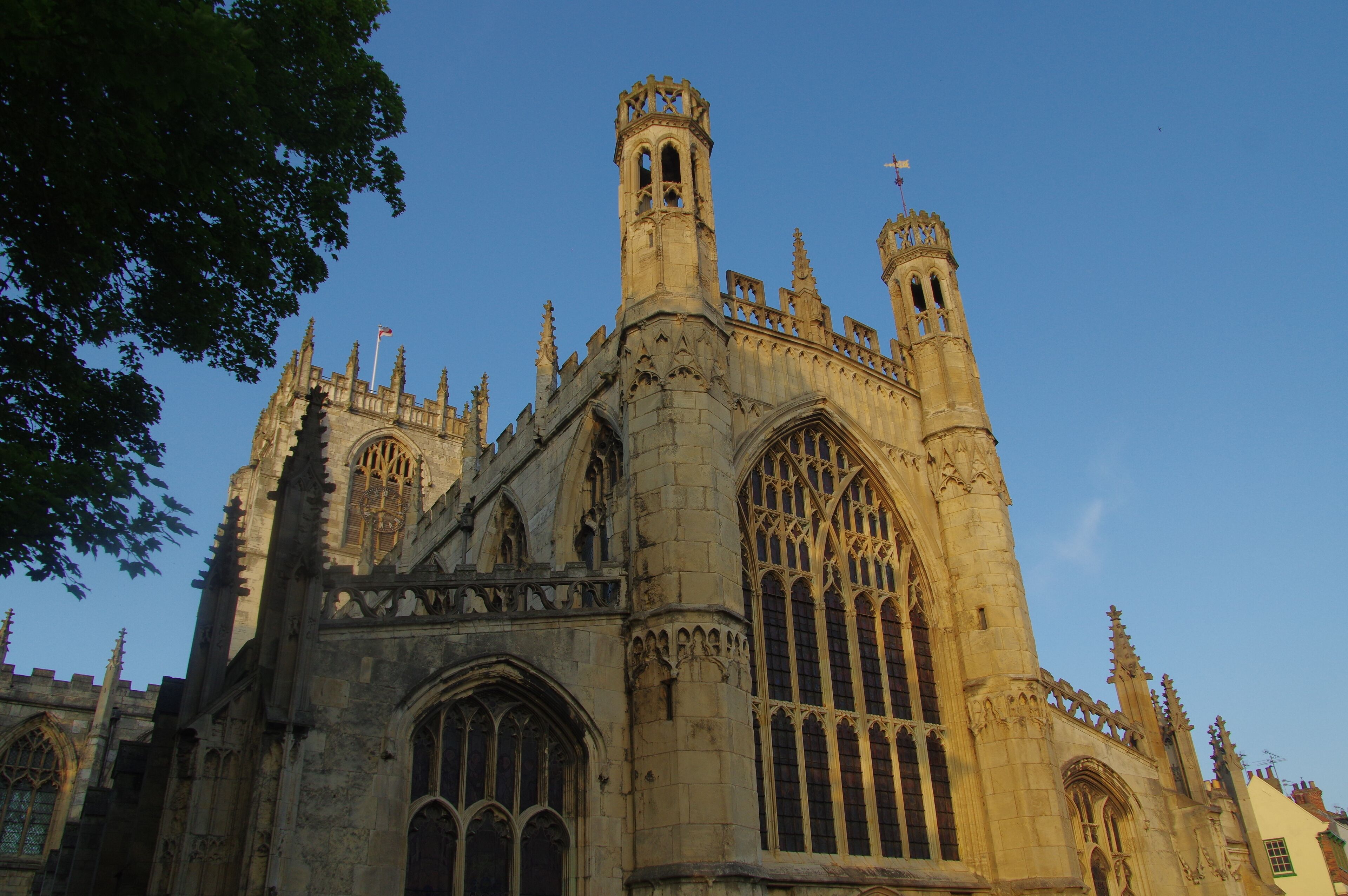A historic cathedral with intricate Gothic architecture, including pointed arches and detailed stonework.