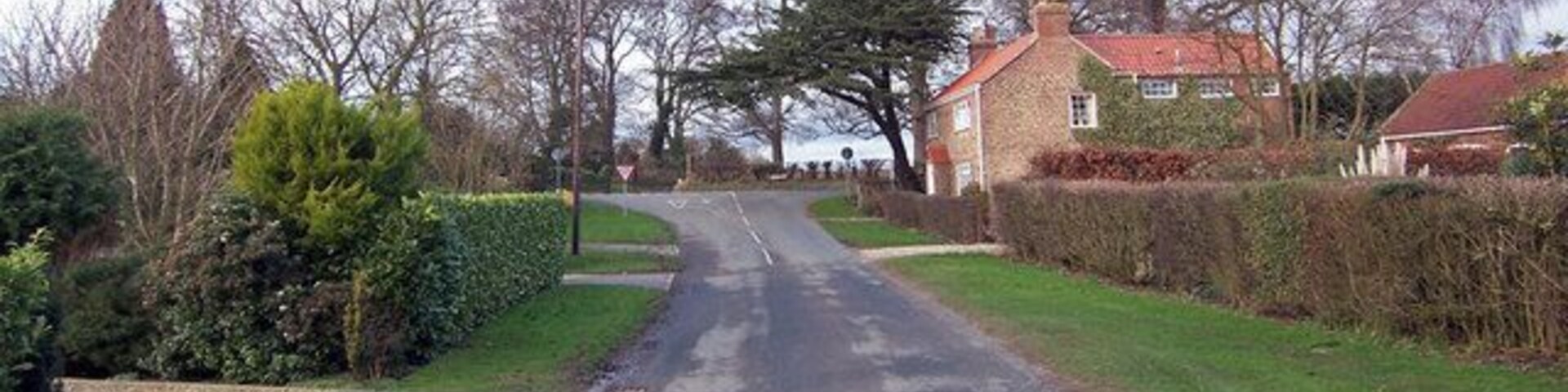 Rise Lane, Catwick, East Riding of Yorkshire, England. Photo taken near Lane End Farm looking towards Main Street.