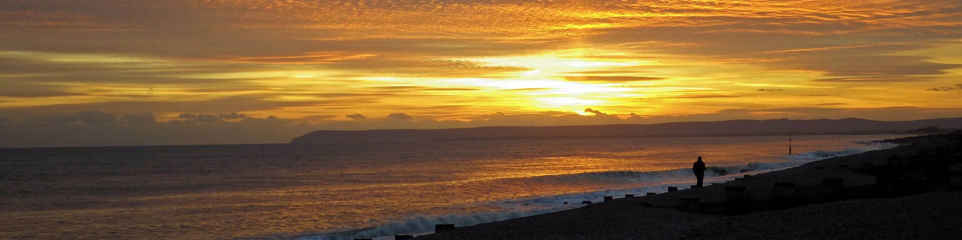 On the beach looking towards Beachy Head, Eastbourne.