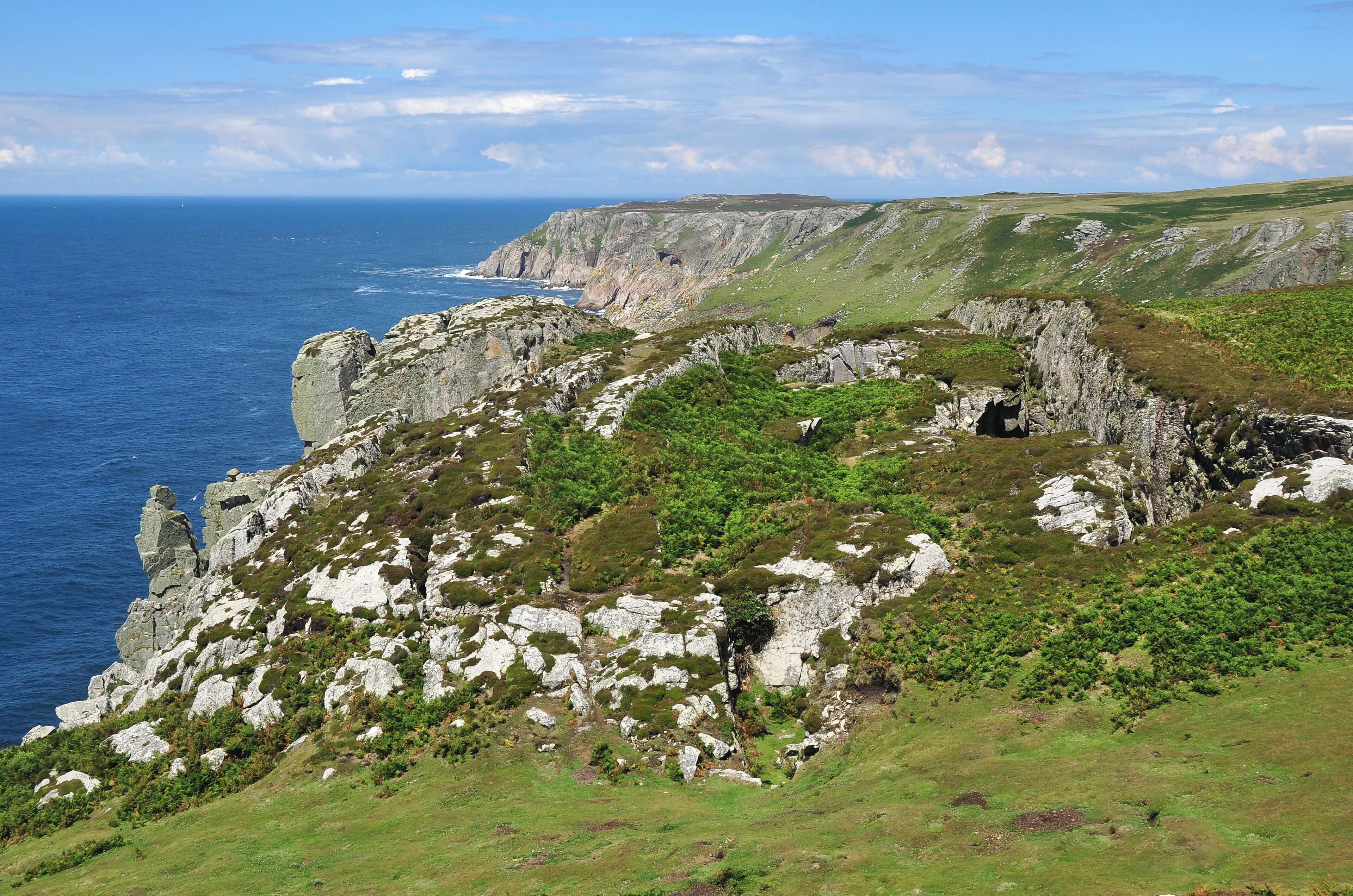 The Earthquake on the western edge of Lundy, UK. The name comes from the significant landslide visible, not because it is associated with an earthquake.