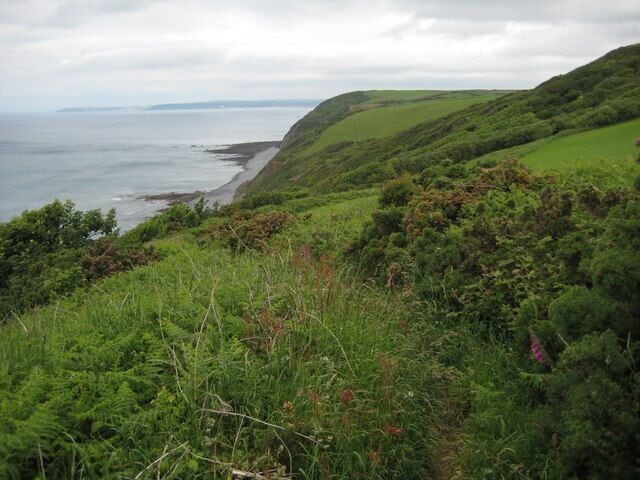 Barnstaple Bay from Babbacombe Cliff View across Barnstaple Bay from the coast path above Babbacombe Cliff.