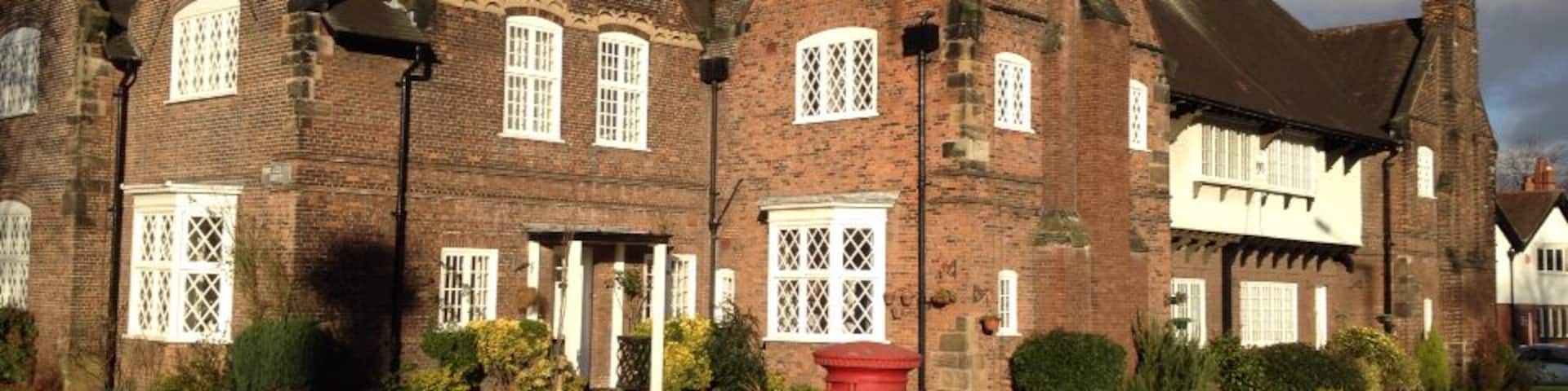 Port Sunlight is a model village built by industrialist philanthropist Lord Lever in the late 1800s to house his employees. Lever Brothers is now part of Unilever. The houses are in various quintessential English styles, and the village includes the fabulous Lady Lever art gallery.