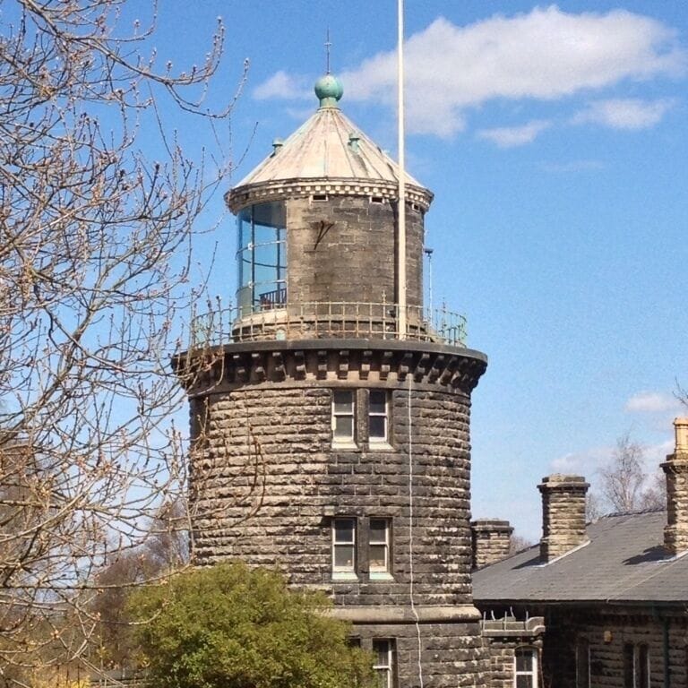 Bidston Lighthouse built in 1873. Now abandoned. As the highest point in the Wirral peninsula  Bidston Hill has excellent views of the Dee estuary towards Wales  and the Mersey estuary towards Liverpool