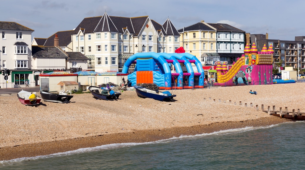 Bognor Regis Beach and seafront seen from the Pier. West Susses England UK