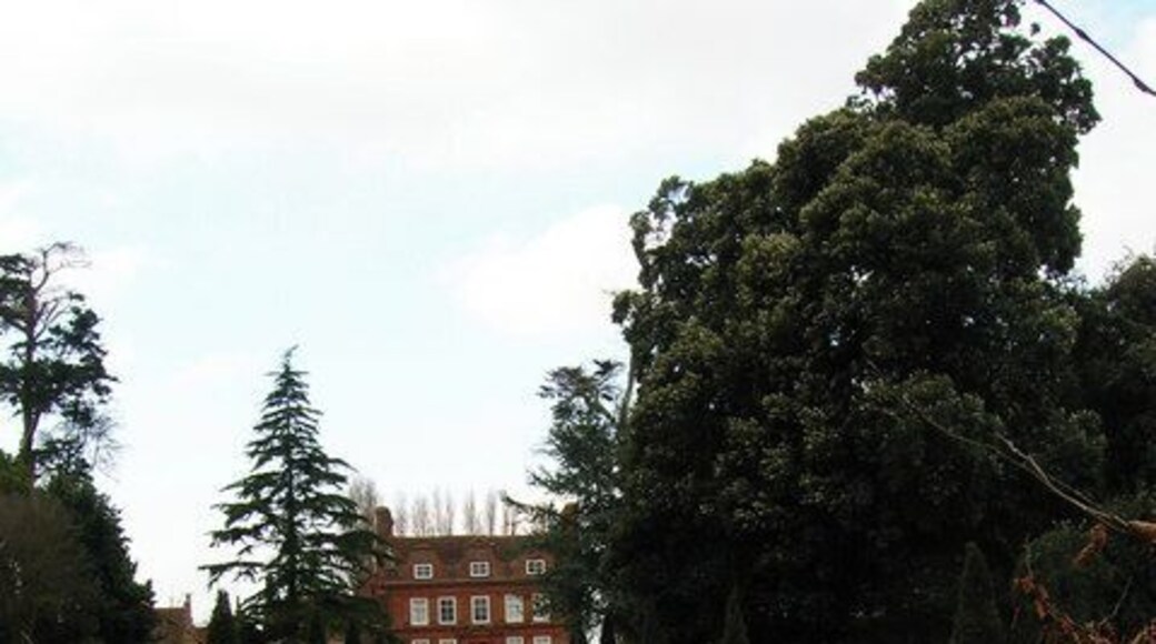 Barnham Court. Built on the site of the original manor house in the mid 1600s in the Dutch style. For most of its history it has been a farmhouse rather than a gentleman's residence. This view looks west from Church Lane.