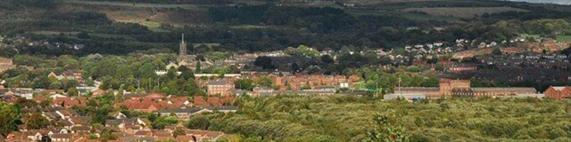 View from graveyard at Blackrod cemetery View to Horwich from graveyard at Blackrod cemetery