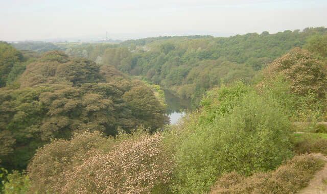River Croal Valley. The wooded valley of the River Croal, north-east of Farnworth, Bolton.