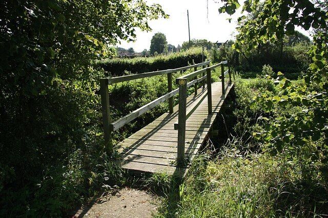 Footbridge over Kirton Drain Footbridge by Manor Farm