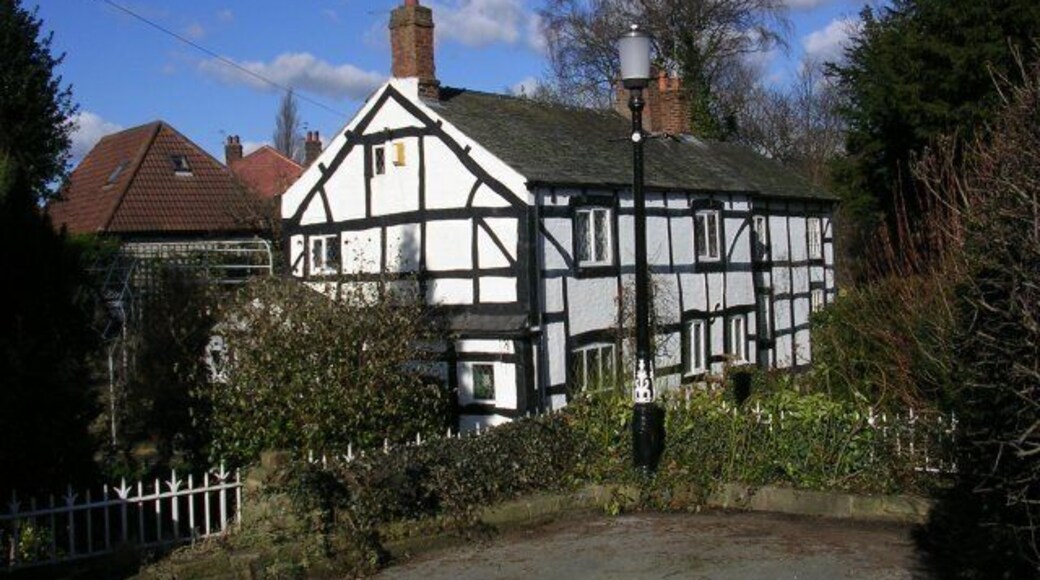 Lumb Cottage. Old dwelling by a stream to the east of Bramhall town centre.