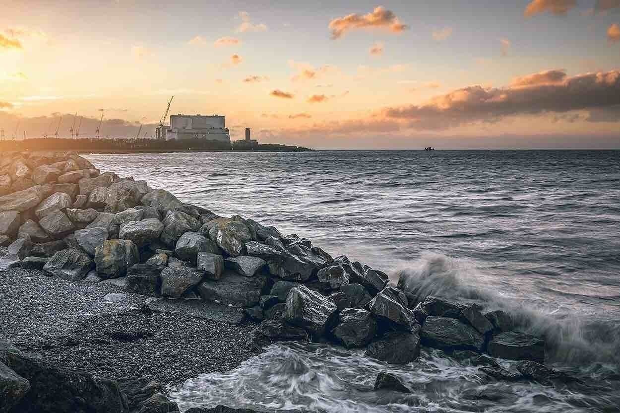 Stolford Beach looking towards Hinkley Point