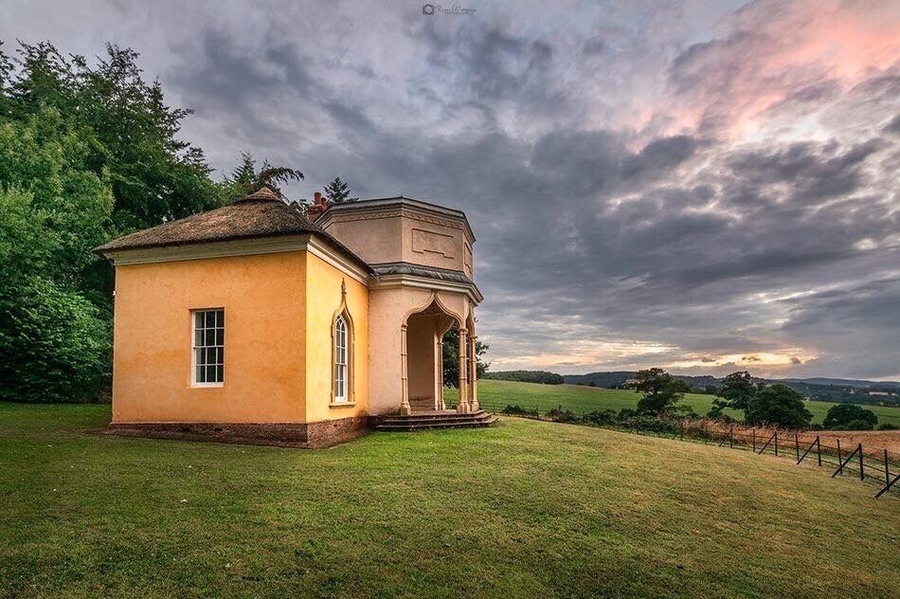 Robin hoods hut at Goathurst on the edge of the Quantock Hills in Somerset