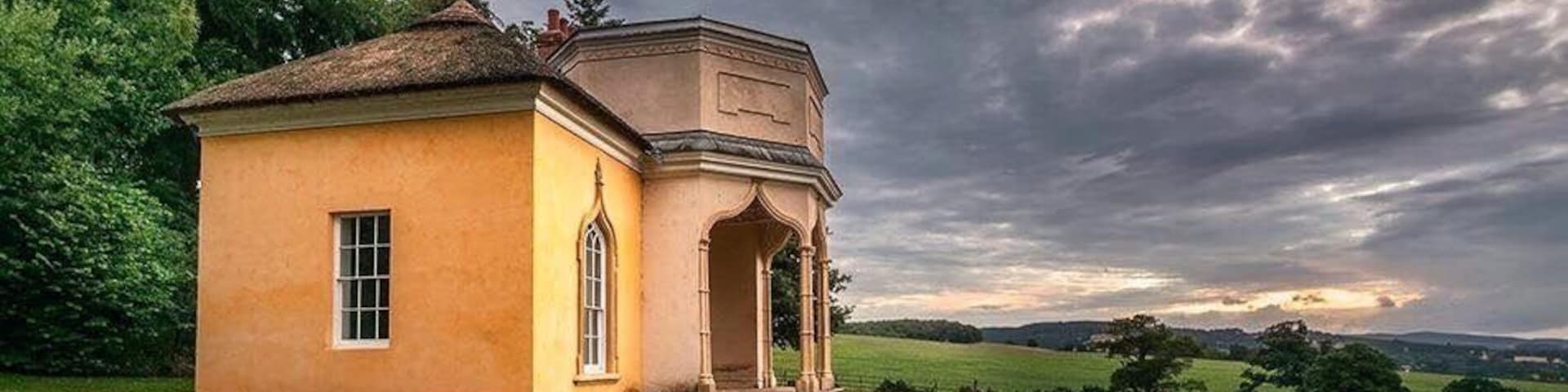 Robin hoods hut at Goathurst on the edge of the Quantock Hills in Somerset