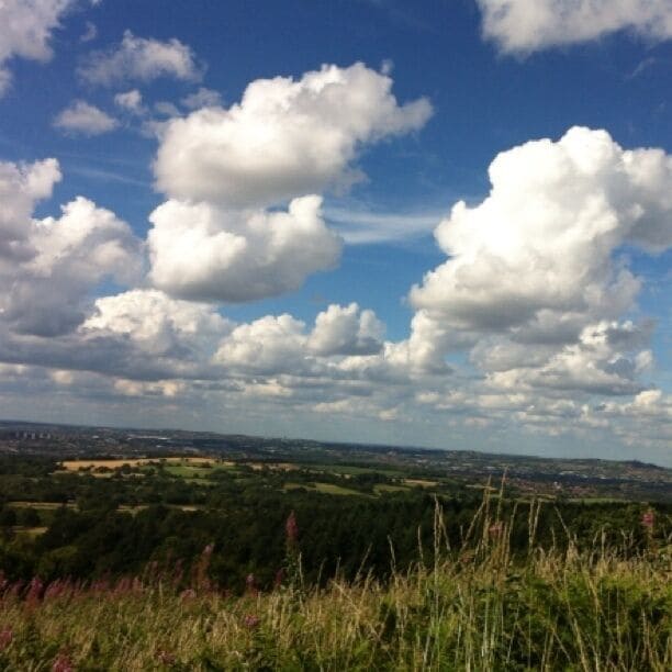 A view of the countryside from The Clent Hills