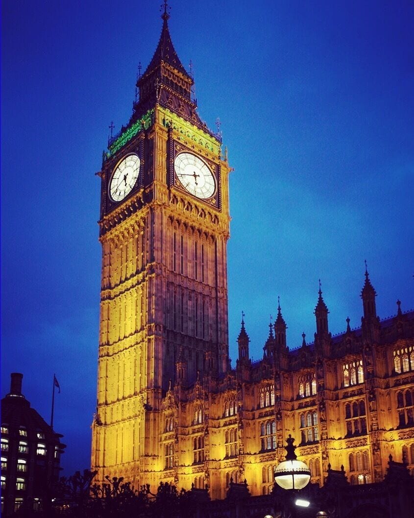 Big Ben at the Palace of Westminster London 