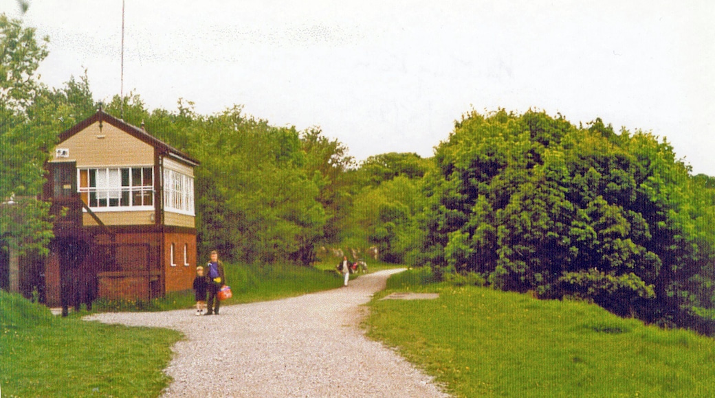Signalbox at site of former Hartington station, 1995. View southward on Tisington trail, which follows the track-bed of the ex-LNW Buxton - Ashbourne line, closed finally 6/7/64 after passenger services ceased from 1/11/54.