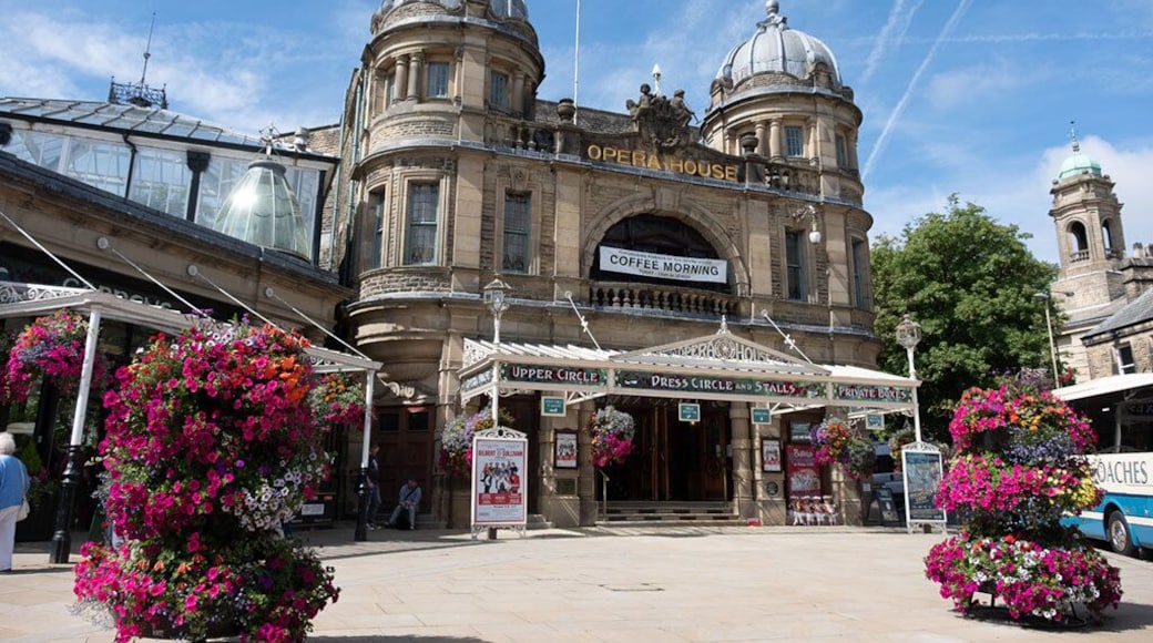 Buxton Opera House is a 902 seat theatre located in The Square, Buxton, Derbyshire, England.
It hosts the annual Buxton Festival and, from 1994 to 2013, the International Gilbert and Sullivan Festival as well as pantomime at Christmas, musicals and other entertainments year-round.
Hosting live performances until 1927, the theatre then was used mostly as a cinema until 1976.
In 1979, it was refurbished and reopened as a venue for live performance.
