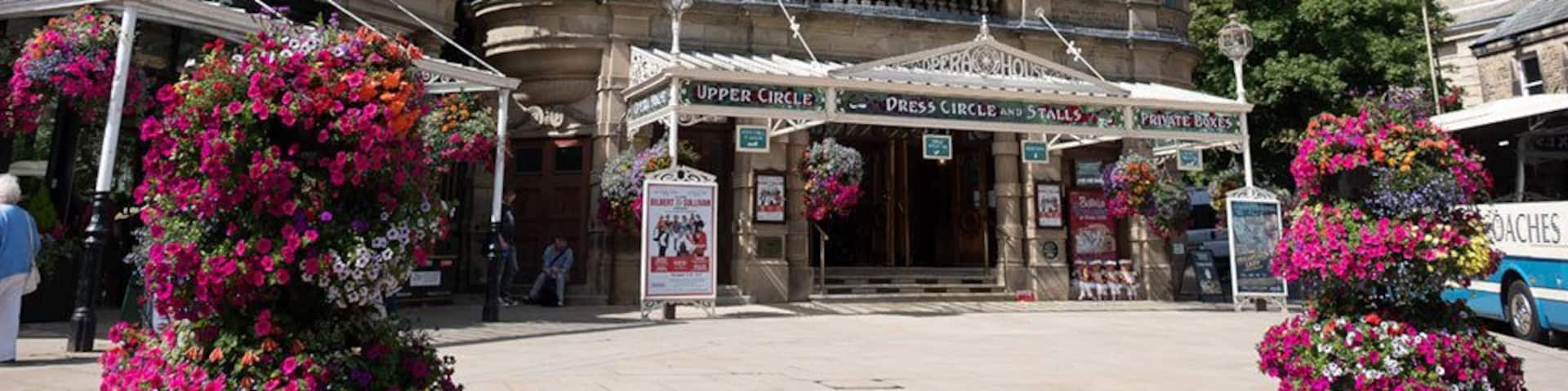 Buxton Opera House is a 902 seat theatre located in The Square, Buxton, Derbyshire, England.
It hosts the annual Buxton Festival and, from 1994 to 2013, the International Gilbert and Sullivan Festival as well as pantomime at Christmas, musicals and other entertainments year-round.
Hosting live performances until 1927, the theatre then was used mostly as a cinema until 1976.
In 1979, it was refurbished and reopened as a venue for live performance.