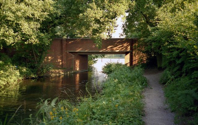 Mytchett Lake Road Bridge, Basingstoke Canal Mytchett Lake isjust through the bridge.