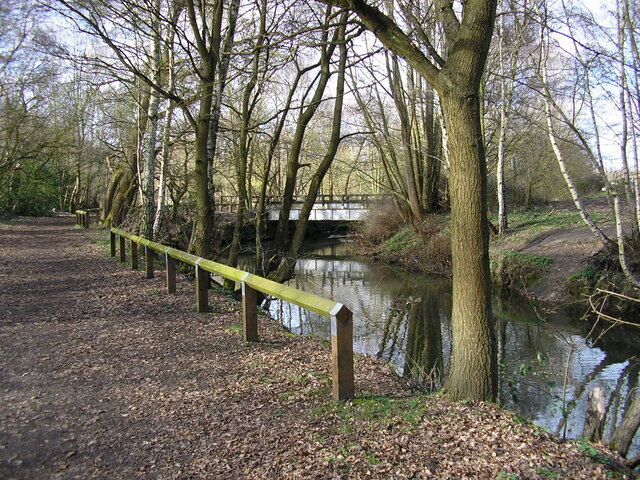 Bridge over River Blackwater Public footpath by the River Blackwater and small bridge over the river.