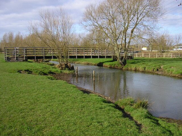 Footbridge over River Blackwater Recently built footbridge over the river near Watchmoor Park