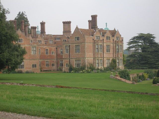 Chilham Castle A red-brick Jacobean manor house dating from 1616AD. One of several flights of brick steps linking the various garden terraces can be seen to the right.