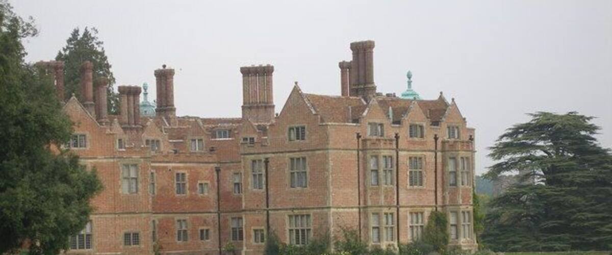 Chilham Castle A red-brick Jacobean manor house dating from 1616AD. One of several flights of brick steps linking the various garden terraces can be seen to the right.