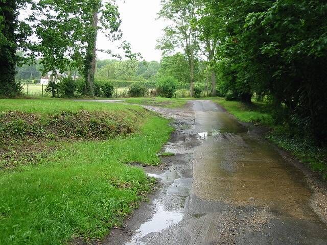Old Palace Road, Bekesbourne Taken from dried up ford in the riverbed of the Nailbourne which despite recent rain is still dry.