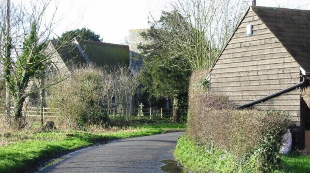 Looking SW towards Elmstone Church.