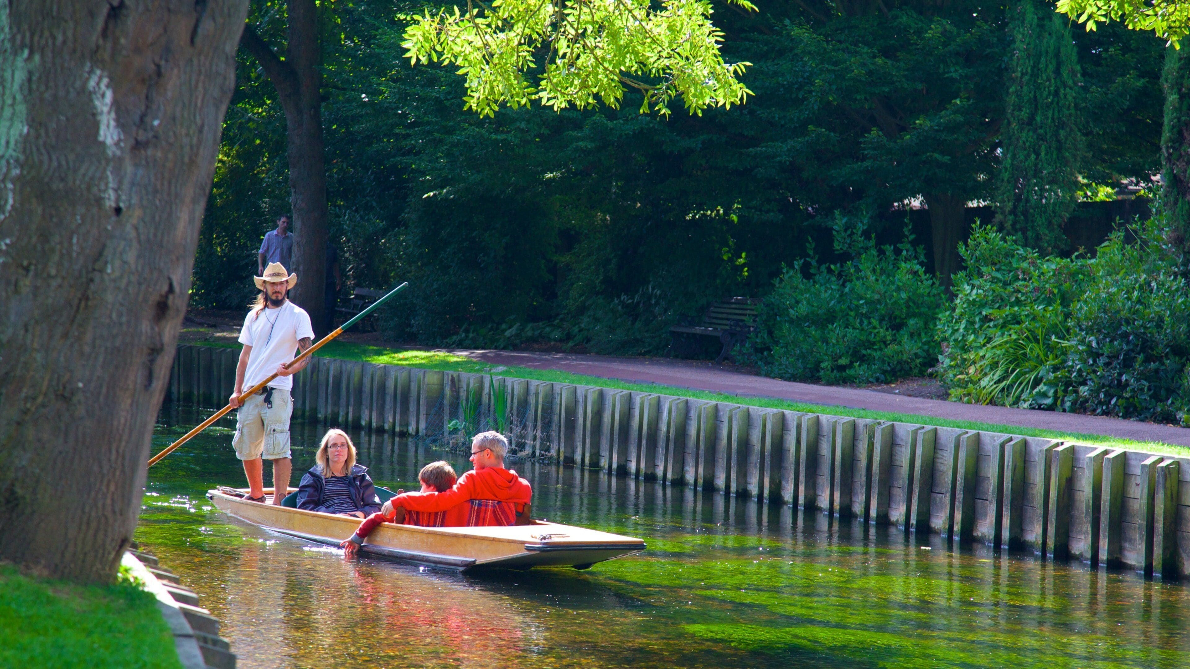 Canterbury showing kayaking or canoeing, a river or creek and a park
